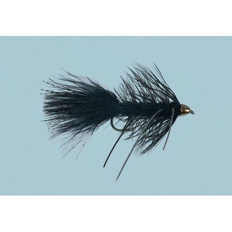 Conehead Black Rubber Leg Bugger Weighted