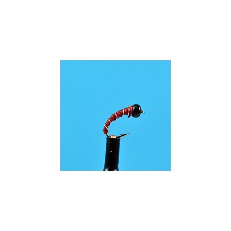 Glass Bead Head Zebra Midge Maroon