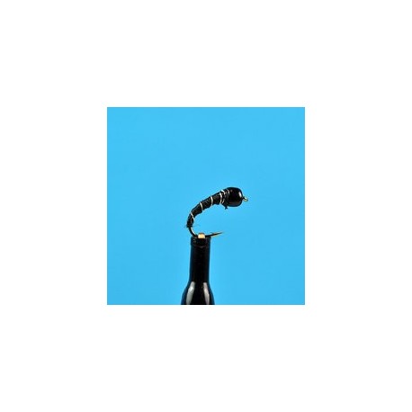 Glass Bead Zebra Midge Black Glass Bead Zebra Midge Black