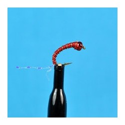 Glass Bead Zebra Midge Red
