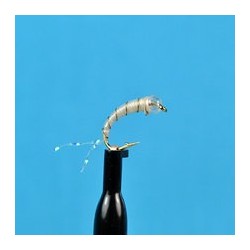 Glass Bead Zebra Midge White