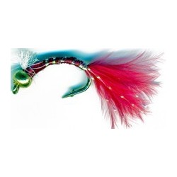 D Glass Epoxy Bead Head Nymph Bloodworm Marabou