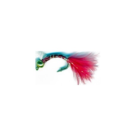 D Glass Epoxy Bead Head Nymph Bloodworm Marabou