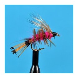 Palmered Caddis Pink
