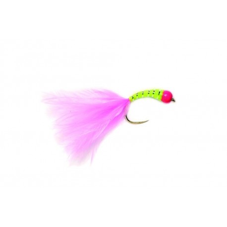 Puddle Bug Chartruese & Pink Barbless
