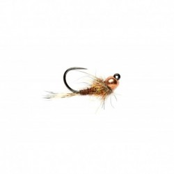 Hot Spot Pheasant Tail Jig Orange (Tungsten Bead Head) Barbless