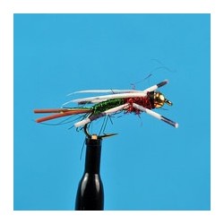 Bead Head Rubber Leg Prince Krystal Flash Red Green