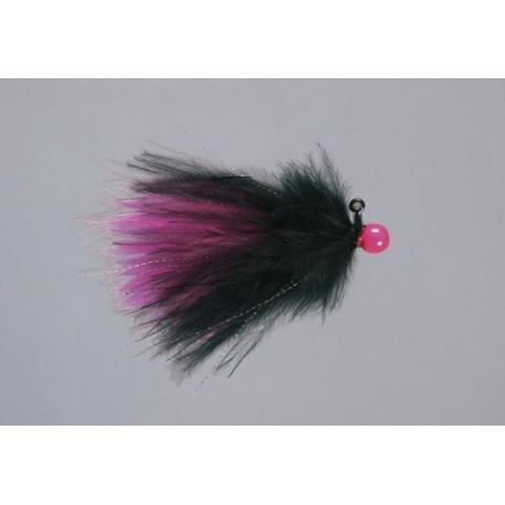 Rainys Black Cerise Hot Head Marabou Jig