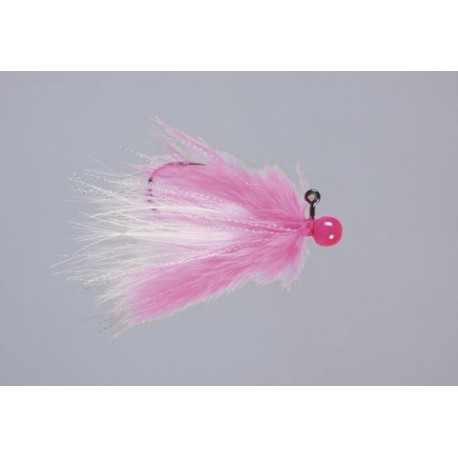 Rainys Pink White Hot Head Marabou Jig