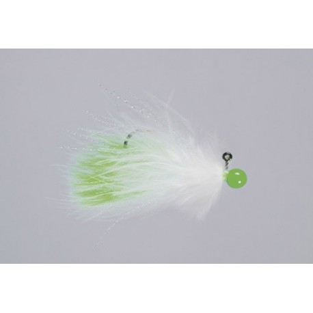 Rainys White Chartreuse Hot Head Marabou Jig
