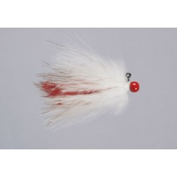 Rainys White Red Hot Head Marabou Jig