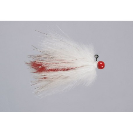Rainys White Red Hot Head Marabou Jig